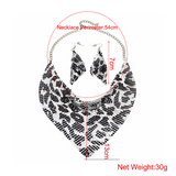 Metal plate necklace earrings - WOMONA.COM