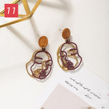 warm caramel earrings - WOMONA.COM