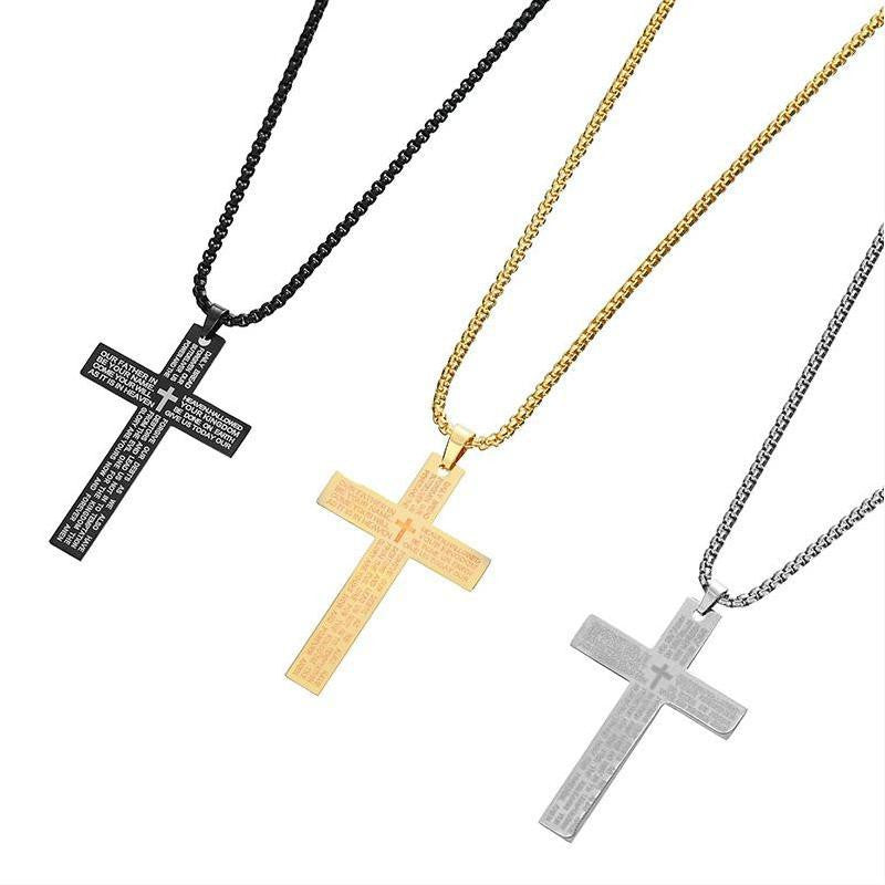 Cross Necklace Titanium Steel Men's Necklace - WOMONA.COM