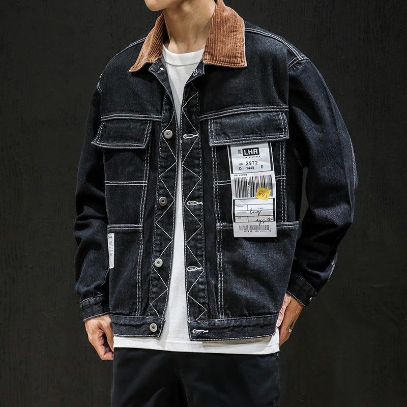 Men Balck Denim Jackets - WOMONA.COM