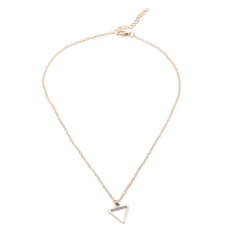 Women's necklace geometric triangle pendant necklace - WOMONA.COM