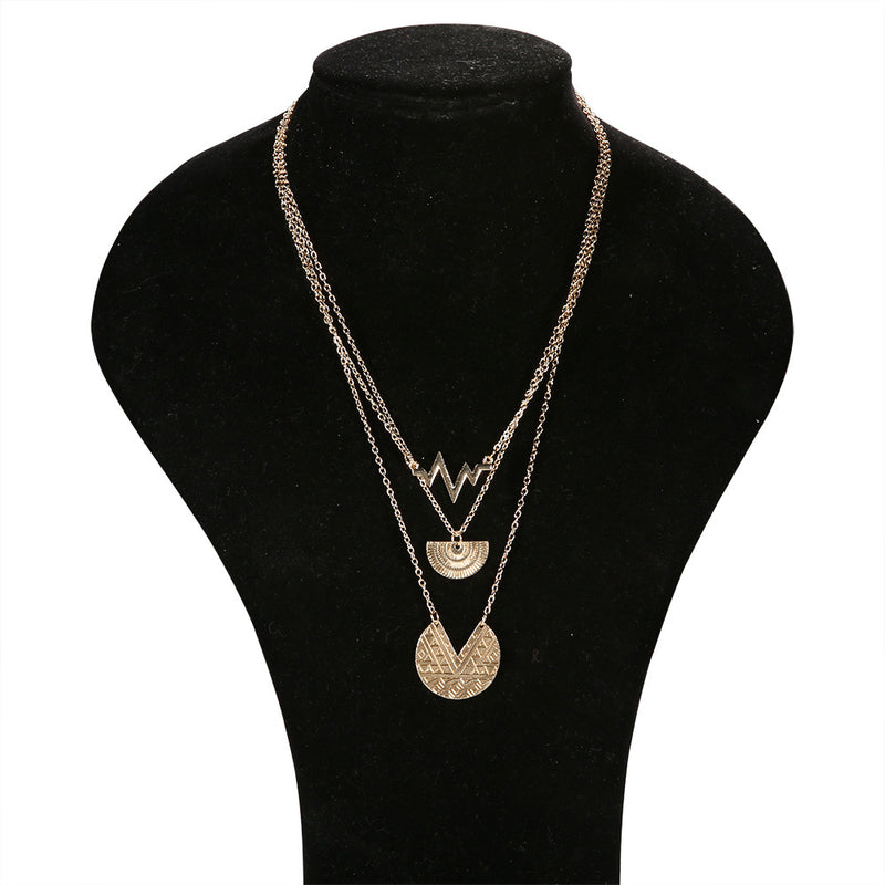 Multi-layer round necklace - WOMONA.COM