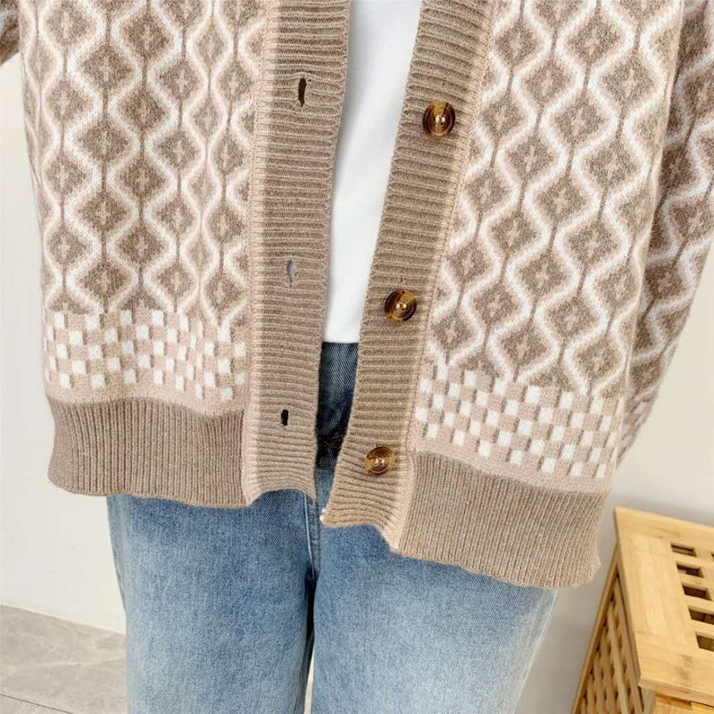 Diamond pattern sweater - WOMONA.COM