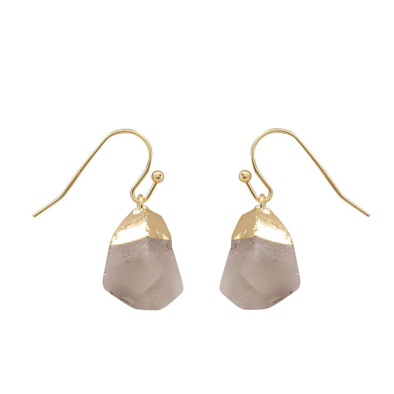 Gold with crystal earrings - WOMONA.COM