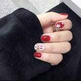 Artificial Christmas Snowflake Elk Cartoon Design Fake Nails Manicure - WOMONA.COM