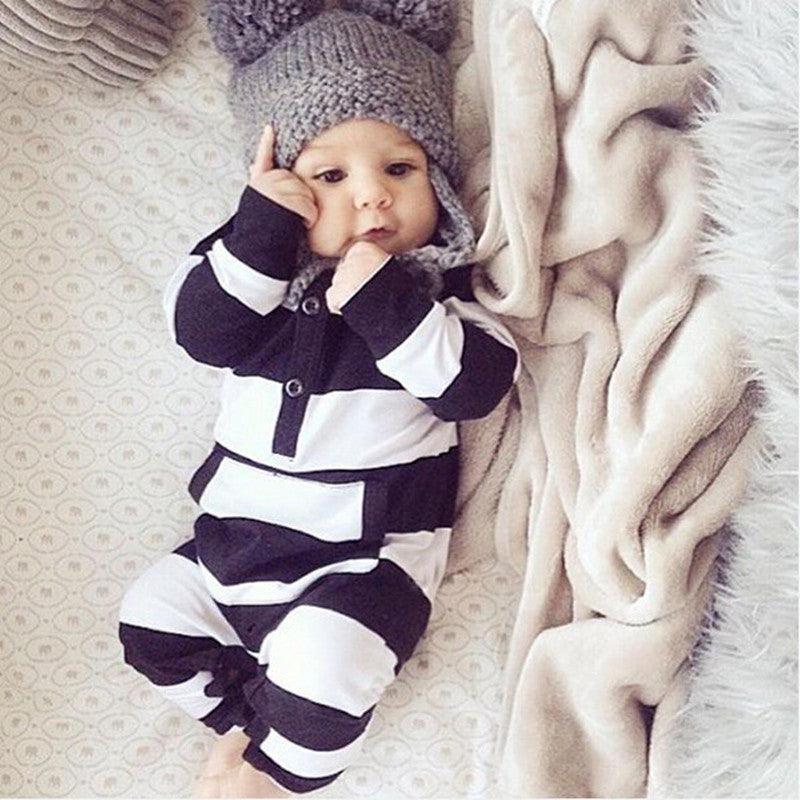 Baby pocket striped bodysuit - WOMONA.COM