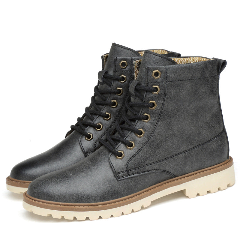 Men's leather boots British Martin boots - WOMONA.COM