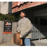 Striped hooded sweater men - WOMONA.COM