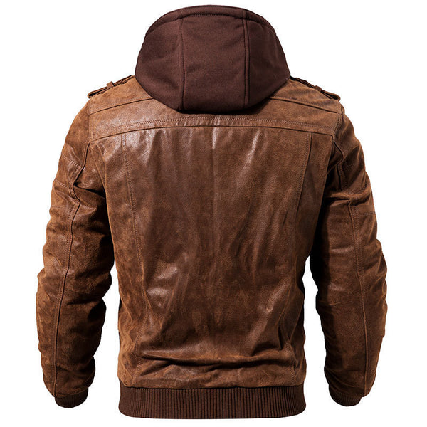 Winter Fashion Motorcycle Leather Jacket Men - WOMONA.COM