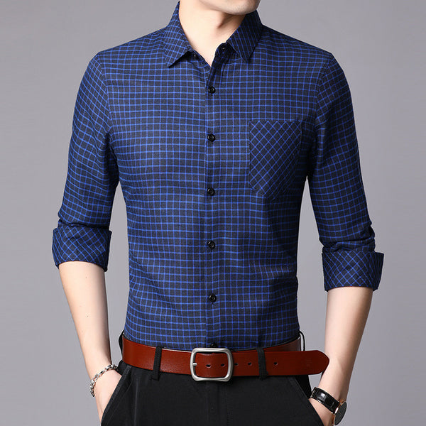 Autumn And Winter Men's New Shirts Business Men's Long Sleeves - WOMONA.COM