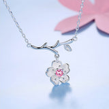 Flower Clavicle Necklace S925 Sterling Silver Necklace - WOMONA.COM