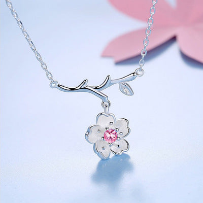 Flower Clavicle Necklace S925 Sterling Silver Necklace