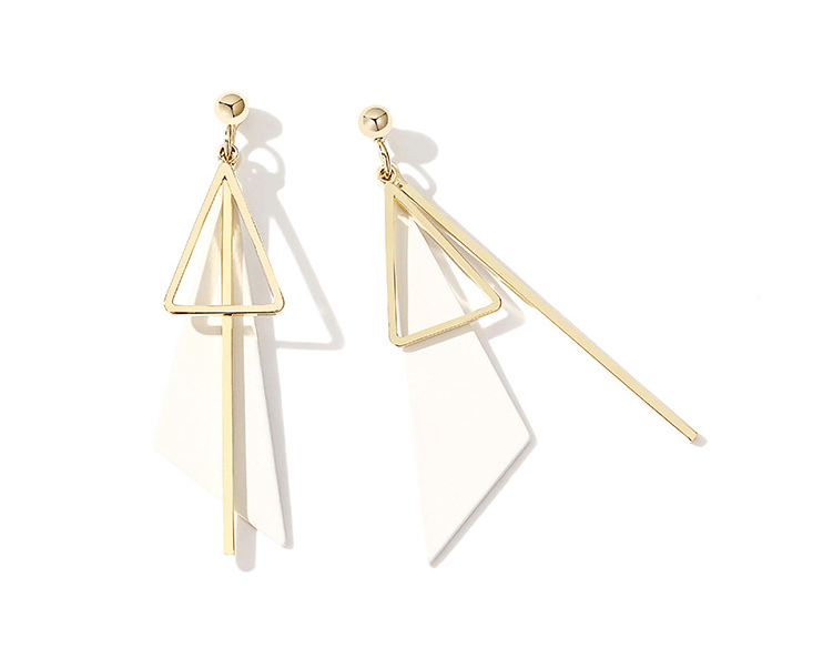 Geometric triangle irregular earrings - WOMONA.COM