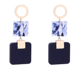 Leopard Square Wood Earrings - WOMONA.COM