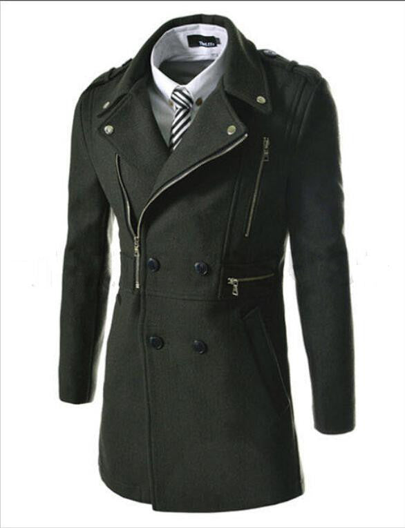 Fashion Multi Zip Long Slim Coat