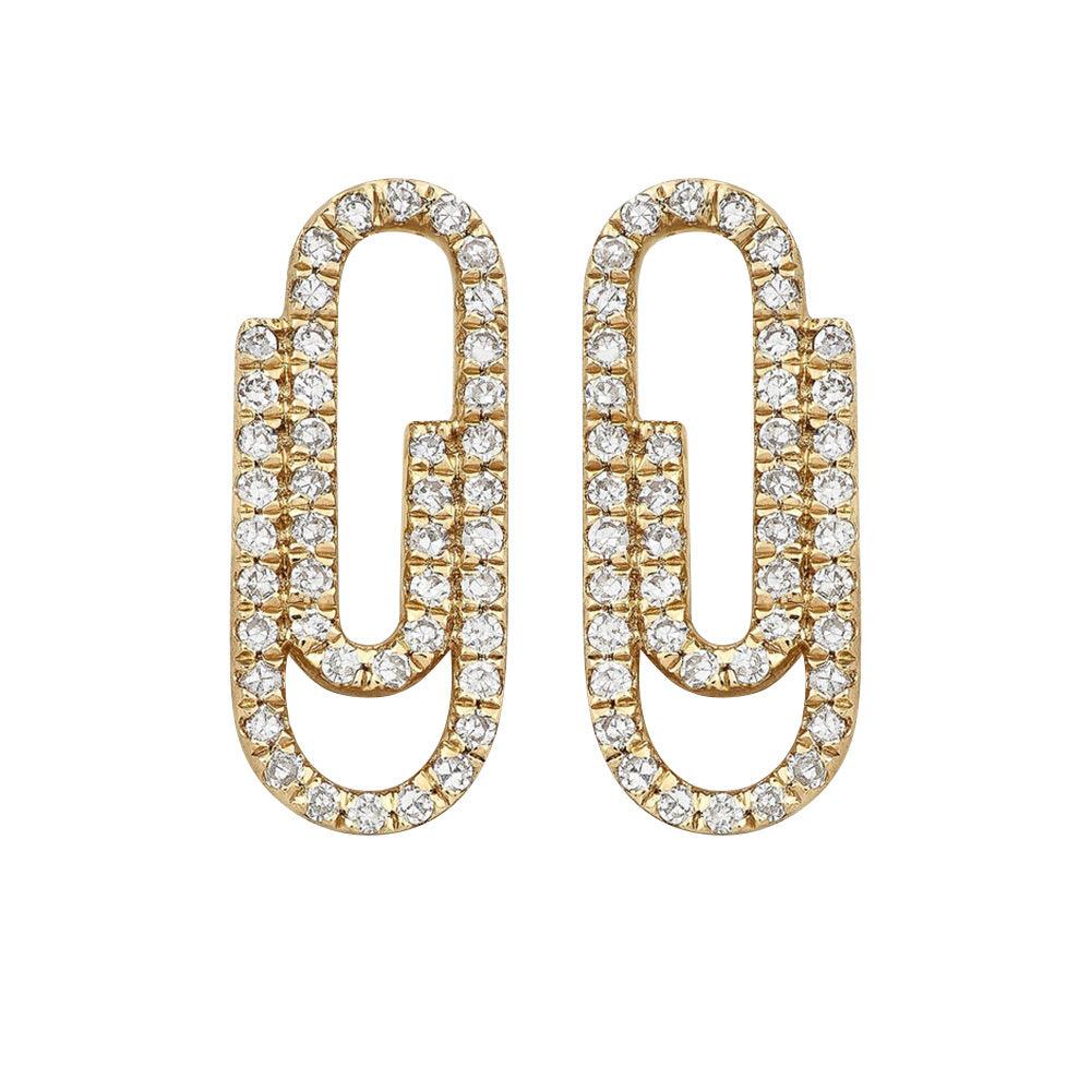 Women's Paper Clip Link Earrings