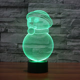 Christmas snowman colorful 3D lights - WOMONA.COM