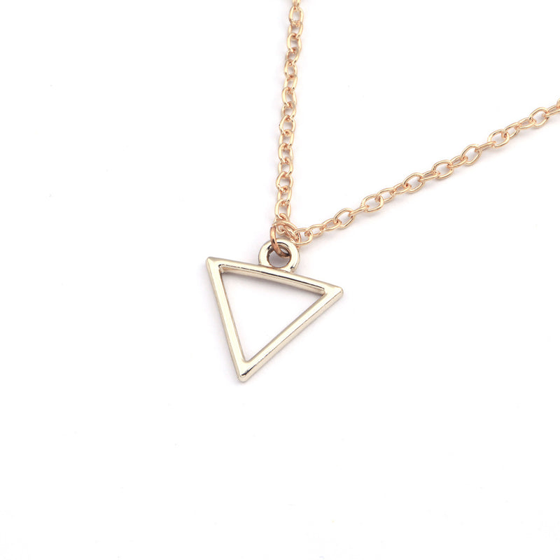 Women's necklace geometric triangle pendant necklace - WOMONA.COM