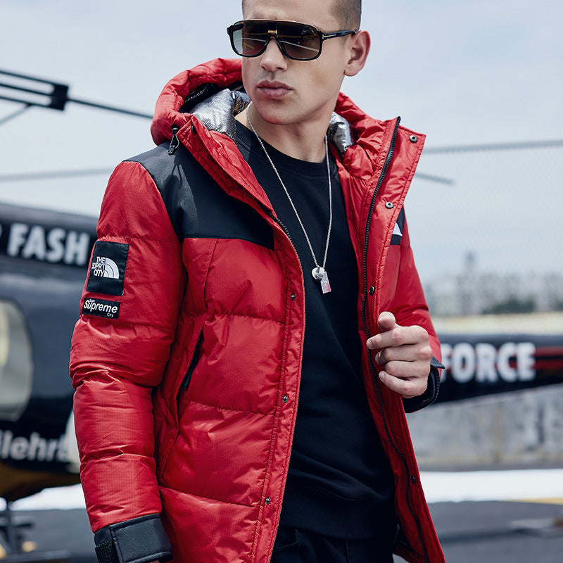 Men's loose hooded padded winter jacket