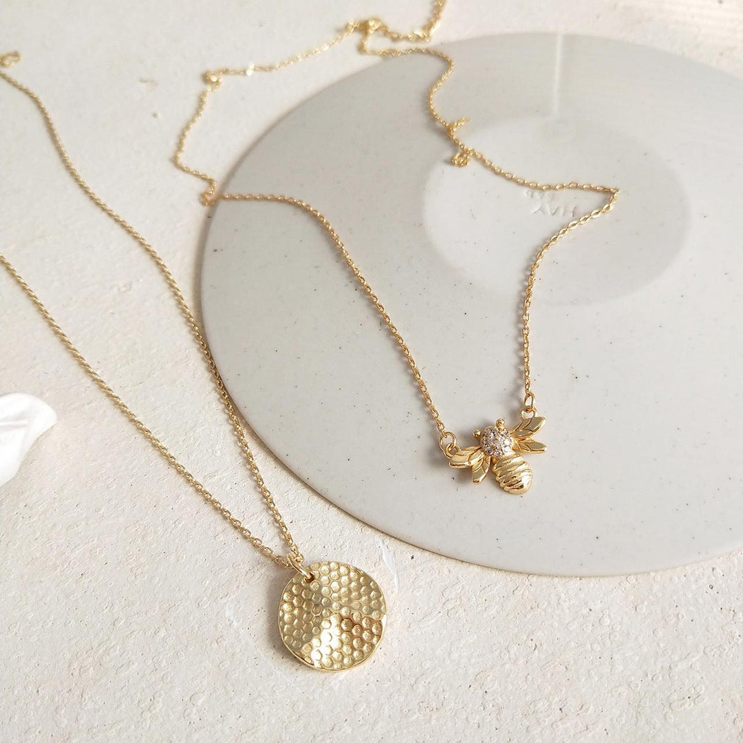 Bee and Honeycomb Necklace