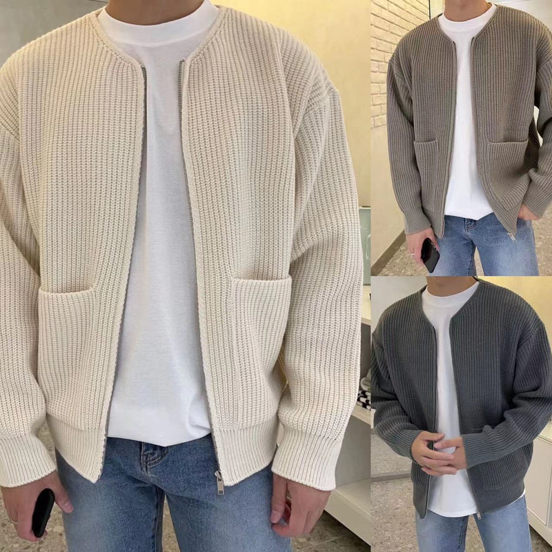 Fashion Trendy Ins Trendy Knitted Cardigan Men's Sweater - WOMONA.COM