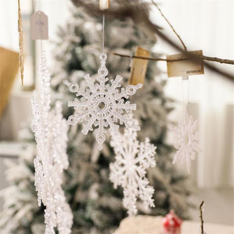 Acrylic Transparent Snowflake Christmas Tree Decoration - WOMONA.COM