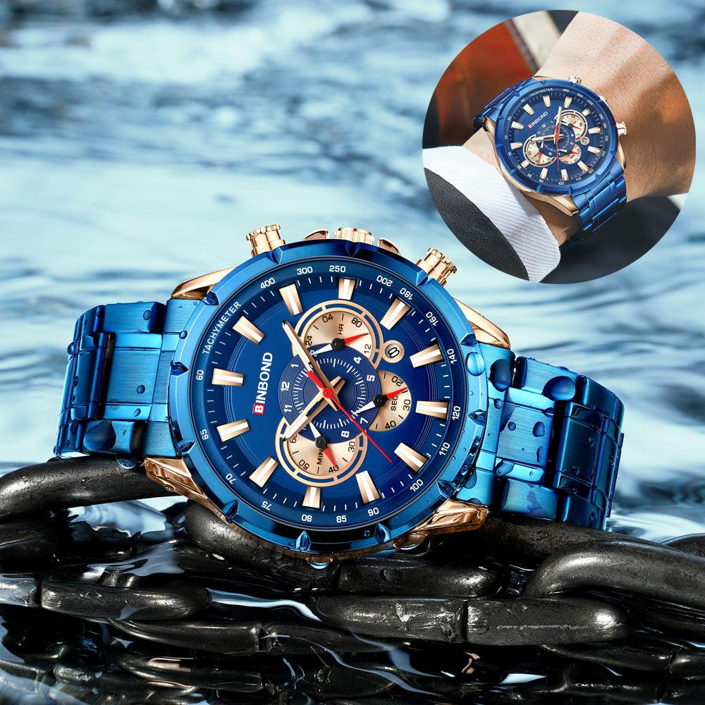 Tactical Motorcycle Waterproof Luminous Watch Timing Multi-Pointer - WOMONA.COM