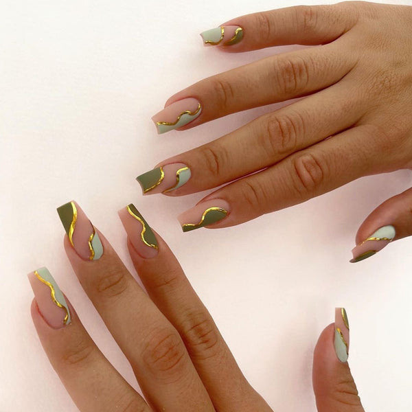 Wear Nail Graffiti Color Matching Fake Nails - WOMONA.COM