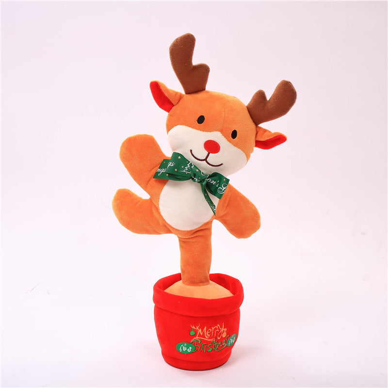 Dancing Christmas Toys Funny Tree Repeat Talking Electronic Plush Toys - WOMONA.COM