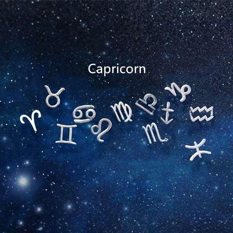 12 constellation simple wishing earrings - WOMONA.COM