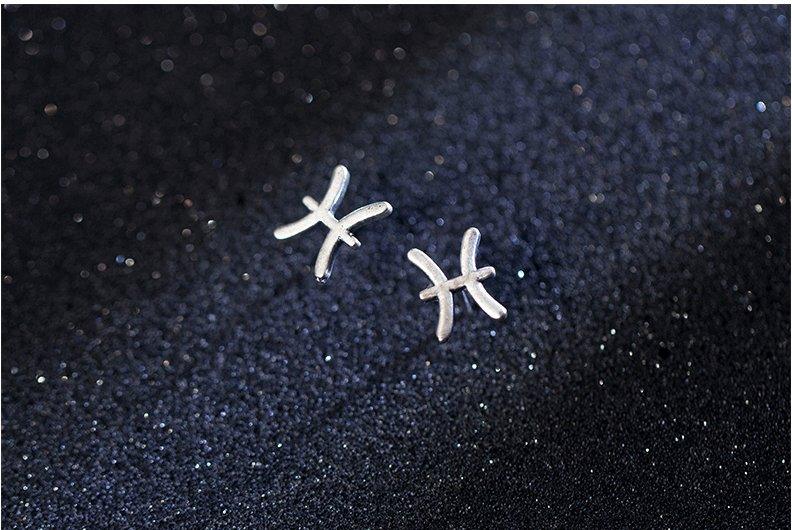 12 constellation simple wishing earrings - WOMONA.COM