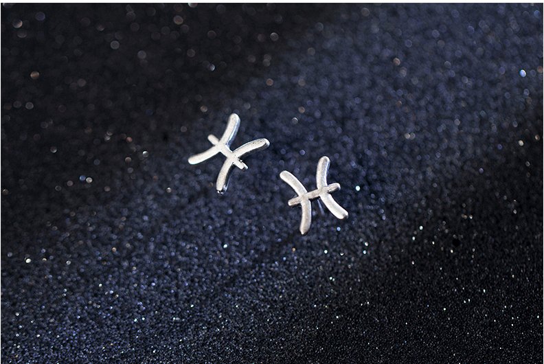 12 constellation simple wishing earrings - WOMONA.COM