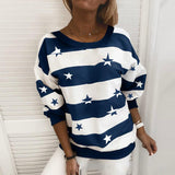 Women's Long-Sleeved Striped Thin Sweaters - WOMONA.COM