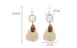 Feather popular celebrity earrings jewelry - WOMONA.COM