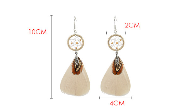 Feather popular celebrity earrings jewelry - WOMONA.COM