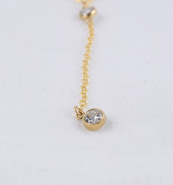 Exquisite diamond necklace metal pendant necklace - WOMONA.COM