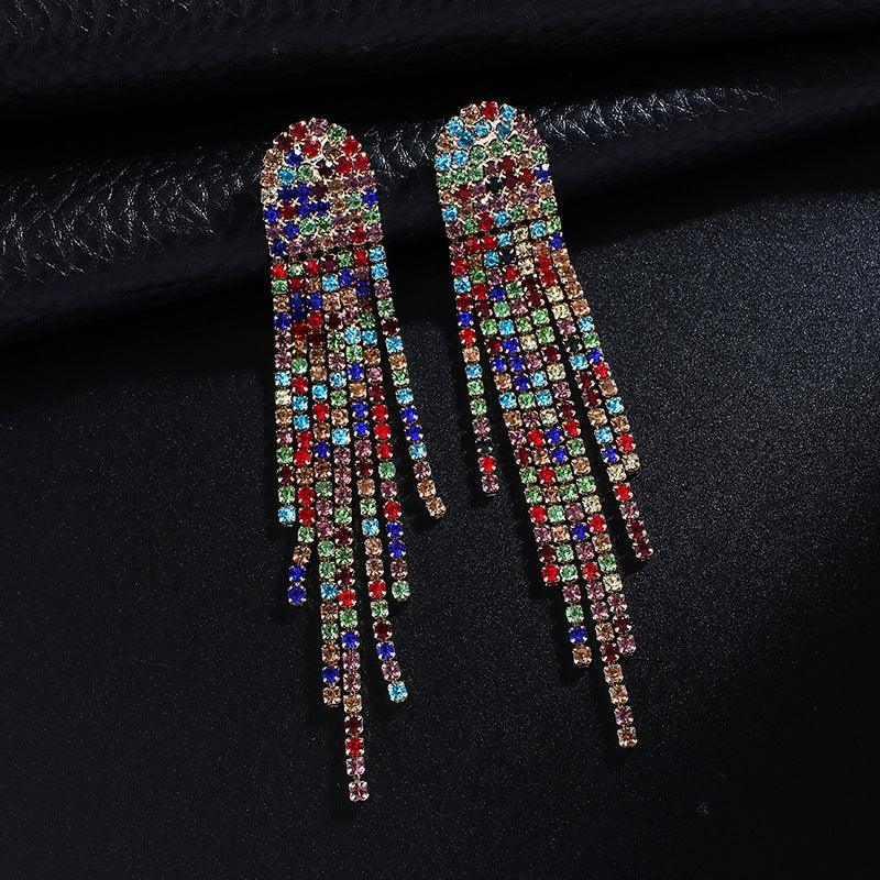 European And American Exaggerated Tassel Earrings Women's - WOMONA.COM