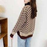 Diamond pattern sweater - WOMONA.COM