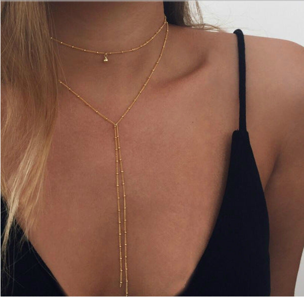 Simple retro clavicle necklace - WOMONA.COM