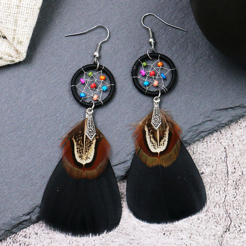 Feather popular celebrity earrings jewelry - WOMONA.COM