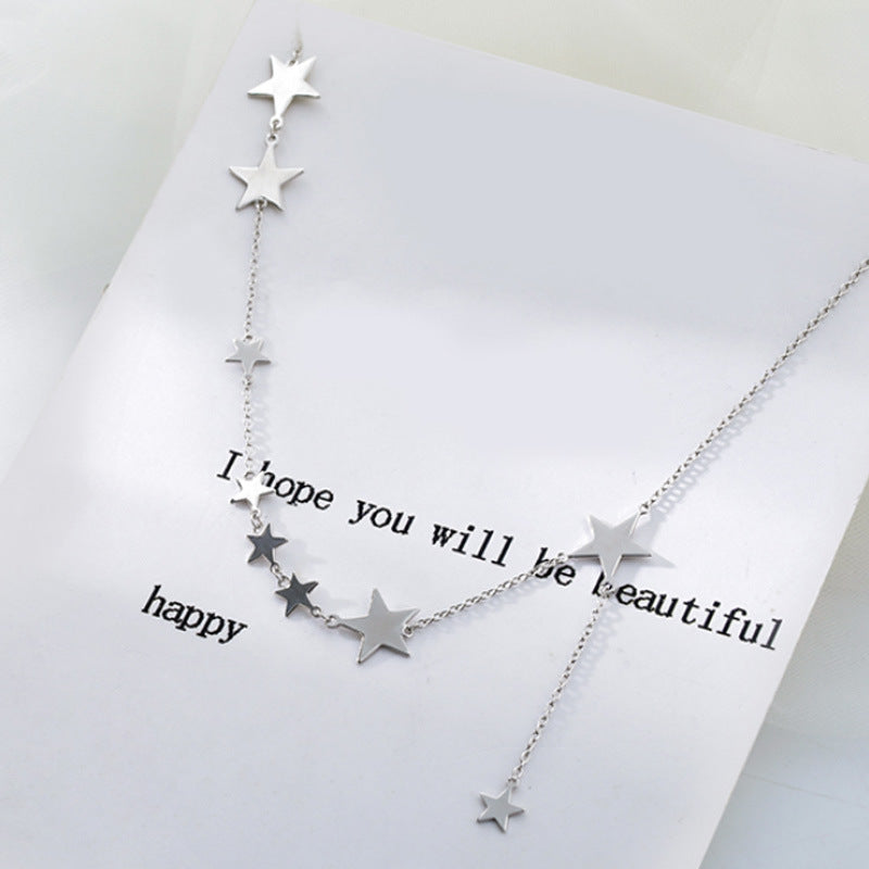 Star necklace female short clavicle - WOMONA.COM