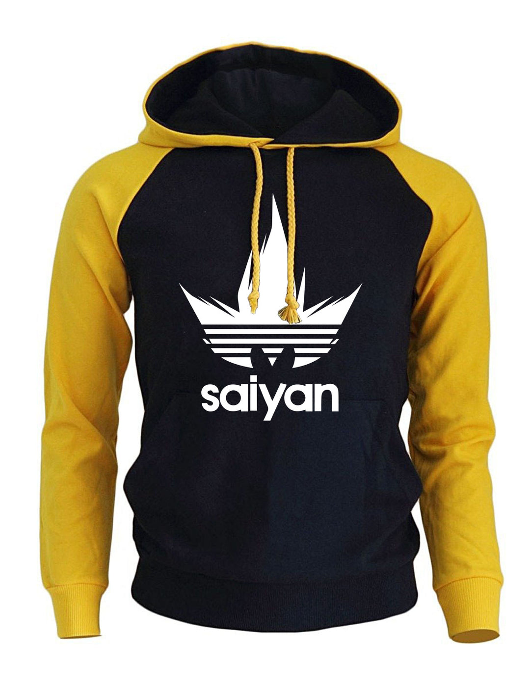 Men's grey and black two-tone pullover hoodie