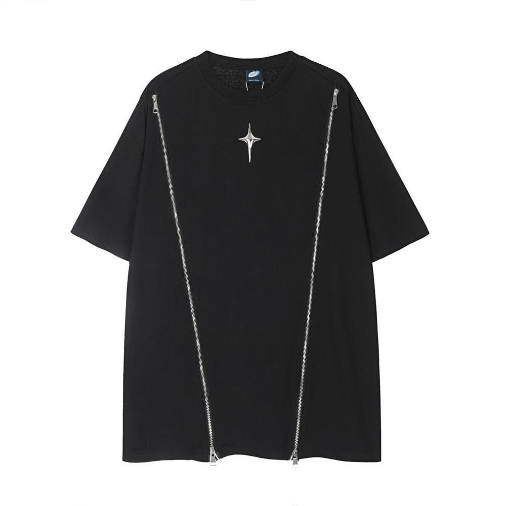 Cross Star Decorative Short-sleeved T-shirt Men - WOMONA.COM