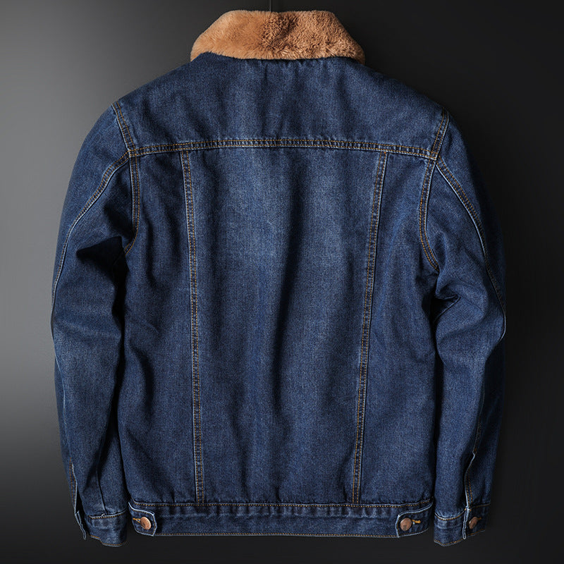 Fleece-lined Old Fashion Casual Denim Coat - WOMONA.COM