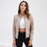 Short ladies leather jacket - WOMONA.COM