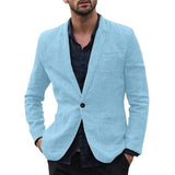 autumn Solid for Men Cotton Thin Suits Blazers Jacket coa - WOMONA.COM