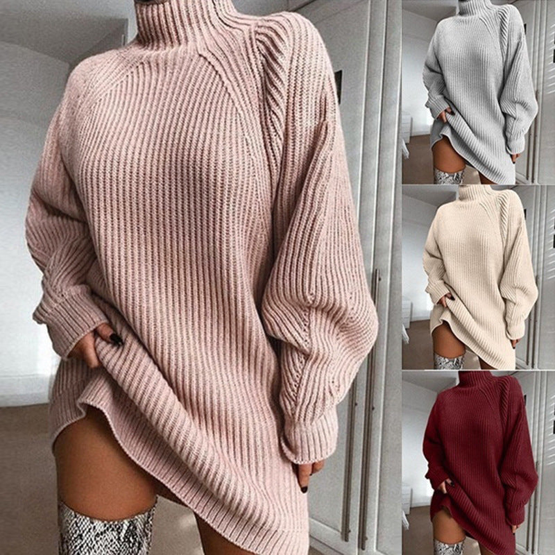 Women's Turtleneck Long Sweater Dress – product image 1
