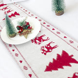 Elk Snowman Table Runner Merry Christmas Decorations - WOMONA.COM