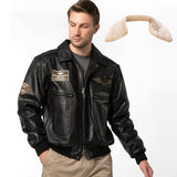 Men's Fur Collar With Cotton Leather Jacket - WOMONA.COM