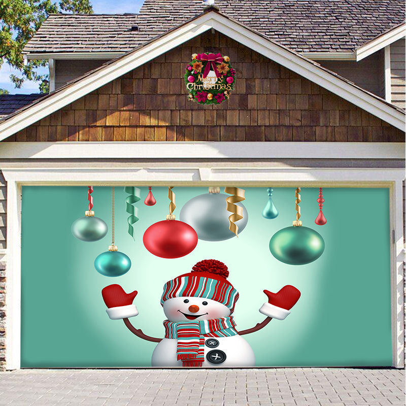 Christmas Background Hanging Cloth Garage Door Patch Holiday Party